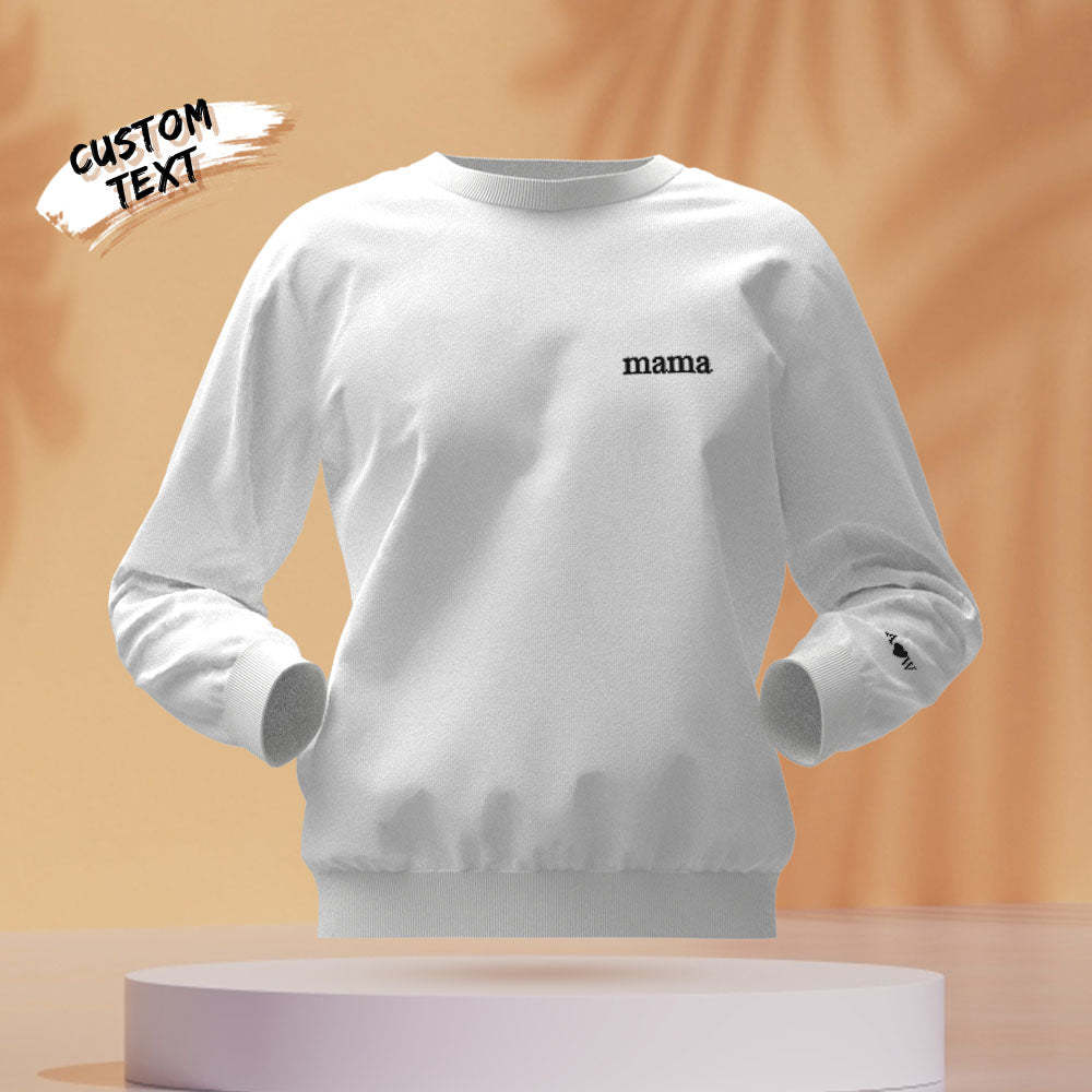 Individuell Gravierter Hoodie Mit Rundhalsausschnitt Und Farbiger Stickerei – Muttertagsgeschenk - 