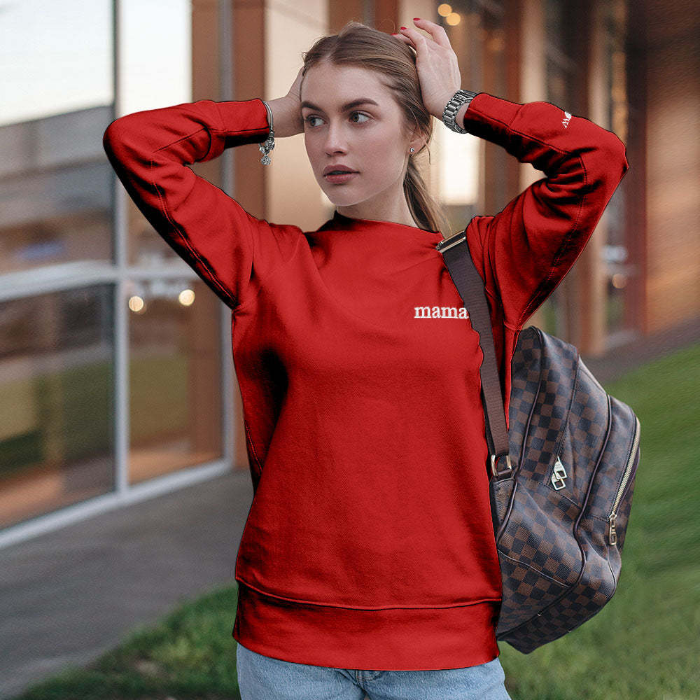 Individuell Gravierter Hoodie Mit Rundhalsausschnitt Und Farbiger Stickerei – Muttertagsgeschenk - 