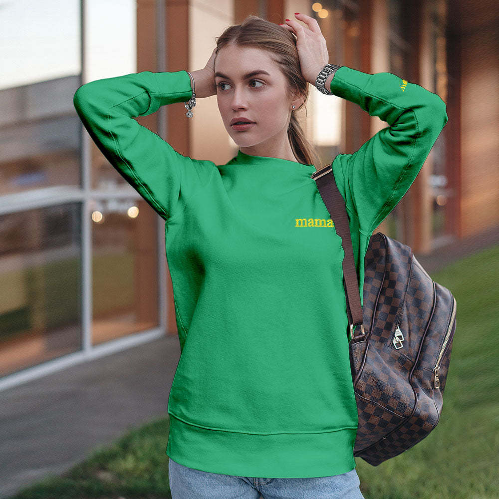 Individuell Gravierter Hoodie Mit Rundhalsausschnitt Und Farbiger Stickerei – Muttertagsgeschenk - 