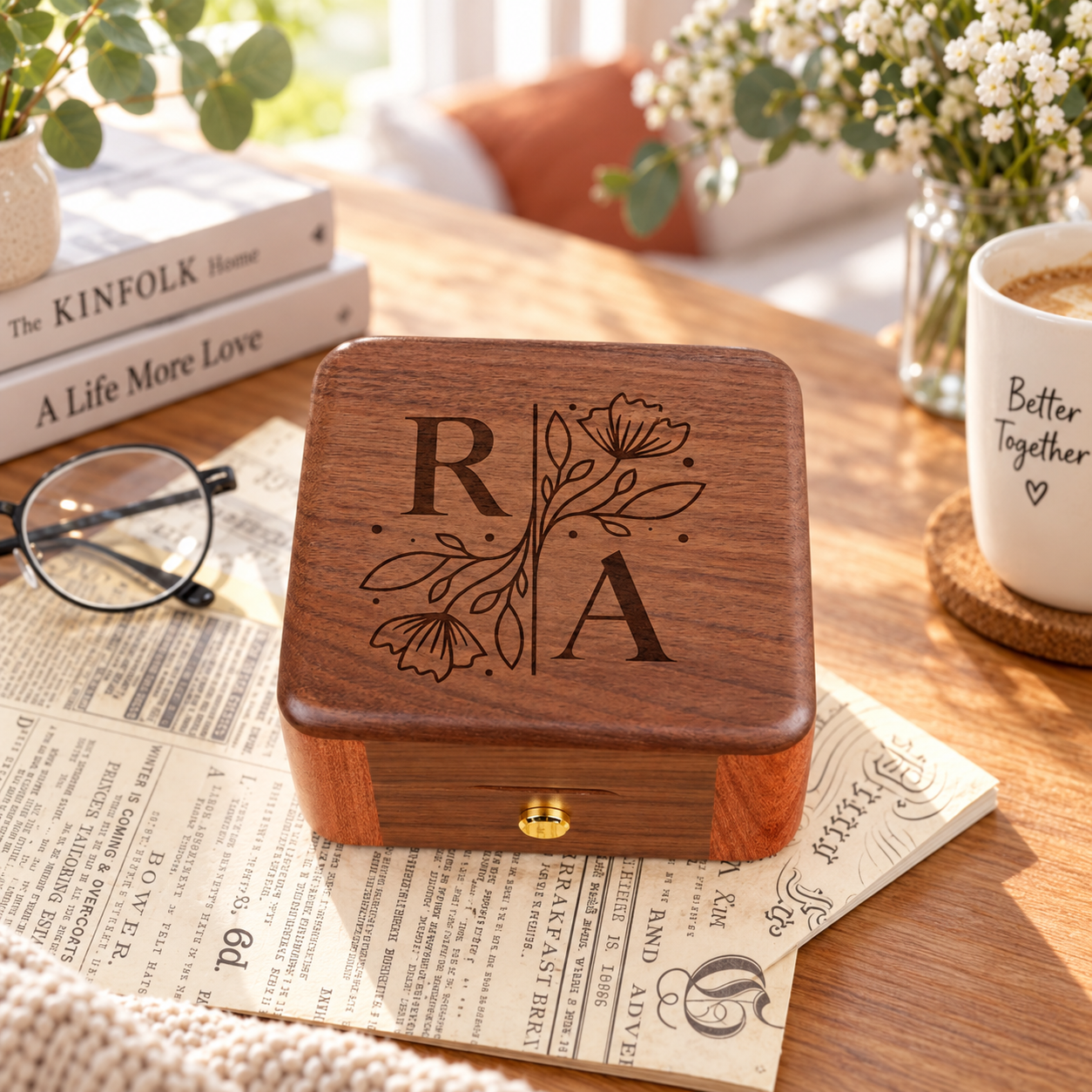 Personalisierte Schallplattenspieler-Spieluhr Aus Holz Mit Foto Und Gravur – Das Perfekte Geschenk Zum Jahrestag Oder Zur Hochzeit Für Paare - 