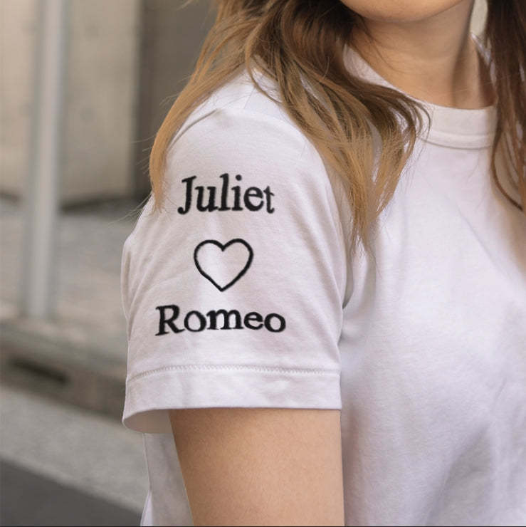 Individuell Graviertes T-shirt Mit Farbiger Stickerei – Muttertagsgeschenk - 