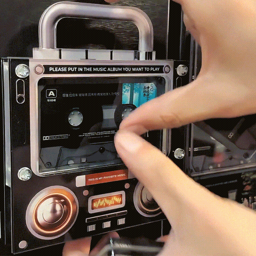 Musik-mixtape-kühlschrankmagnet In Kassettenform Mit Hörprobe Vor Dem Kauf | Automatische Wiedergabe Von 1-9 Titeln, Acryl-dekor, Mixtape, Kein Telefon Erforderlich, Geschenk Für Paare - 