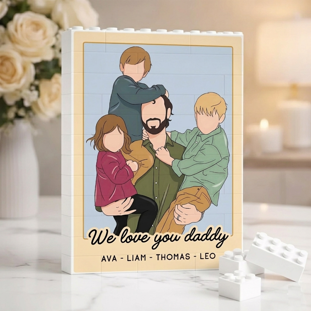 Individueller Foto-puzzle-rahmen Aus Bausteinen – Ein Liebevolles Geschenk Zum Vatertag