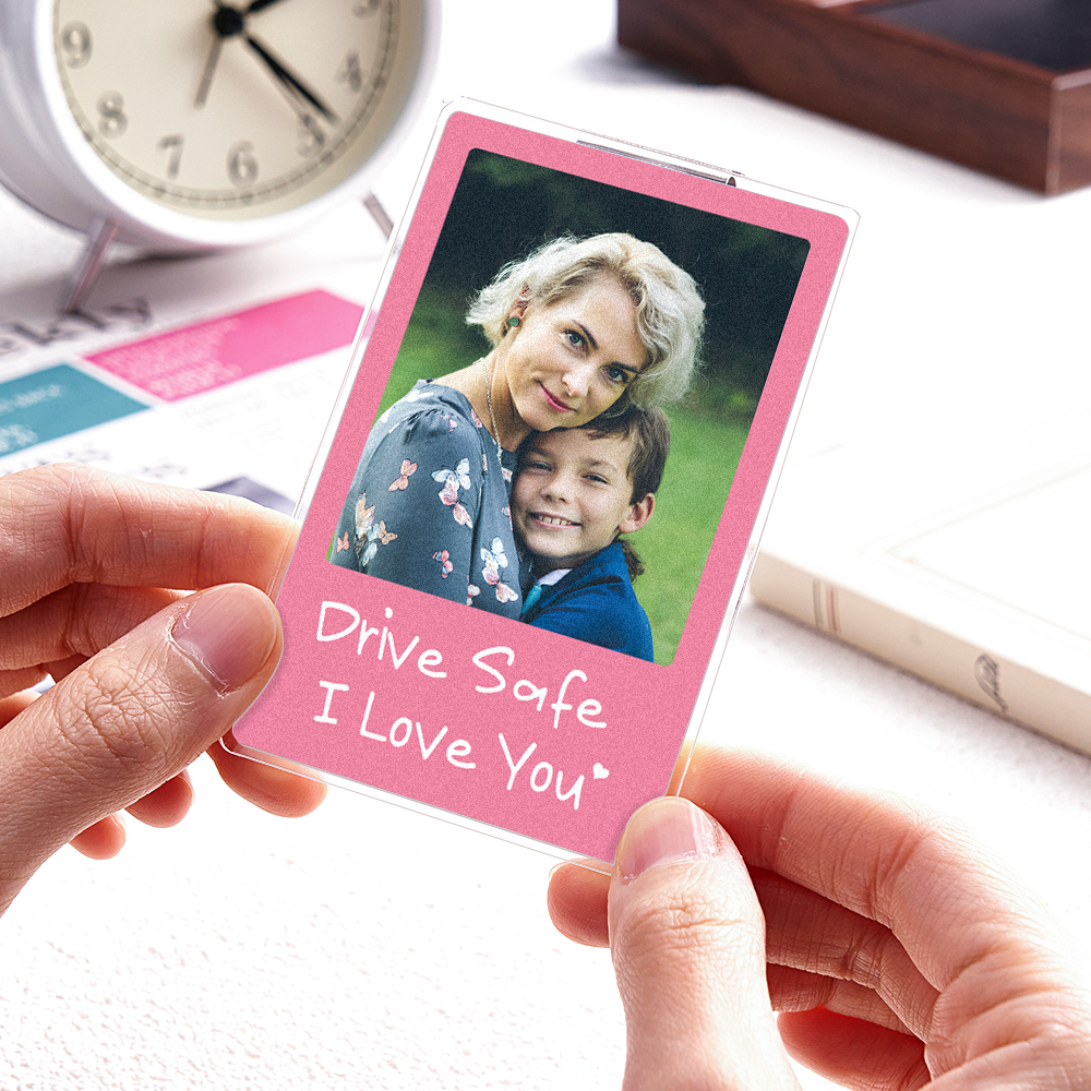 Sonnenblendenclip Mit Foto – Individueller Sonnenblendenclip „fahr Vorsichtig, Ich Liebe Dich" – Geschenkidee Fürs Auto - 