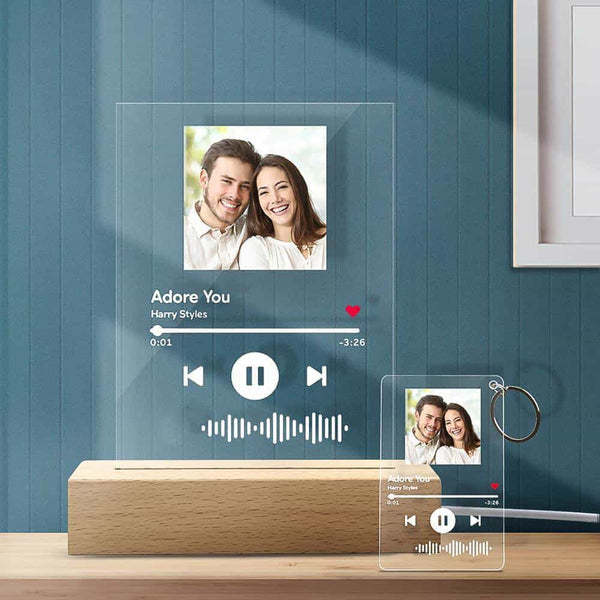 Benutzerdefiniertes Song-poster, Weihnachtsgeschenke, Scannbarer Spotify-code, Acryl-musik-schlüsselanhänger Für Die Familie -