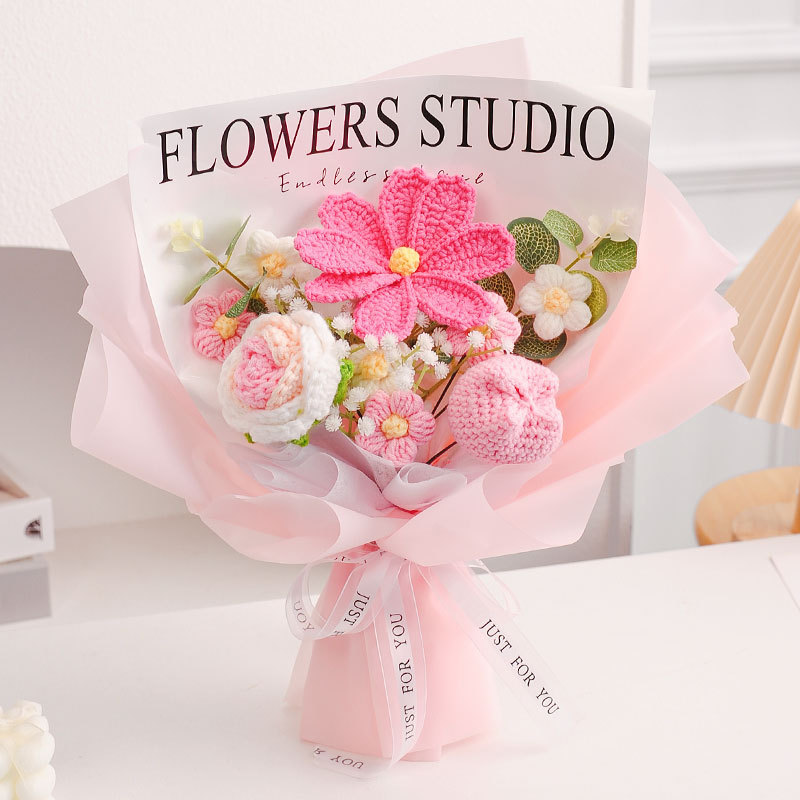 Gehäkelte Blumen Gehäkelte Sonnenblume Handgemachte Rosenblumen Gestrickte Blumen Blumenstrauß Jahrestagsgeschenk Für Sie - 