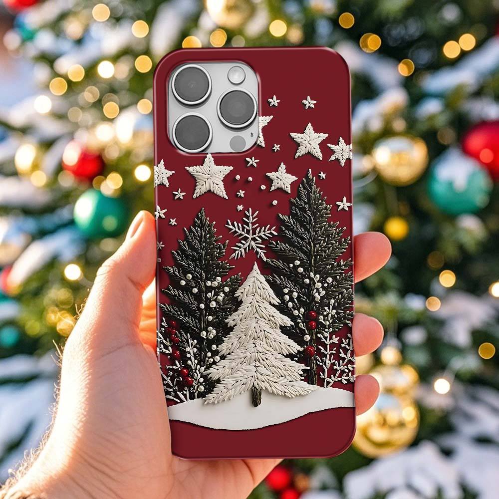 Weihnachtsbaum Und Stern 3d Winter Handyhülle, Festliches Urlaubsdesign, Iphone 16, Pixel 9, Samsung S23 Ultra, Iphone 15 Pro Max, Magsafe Ps111