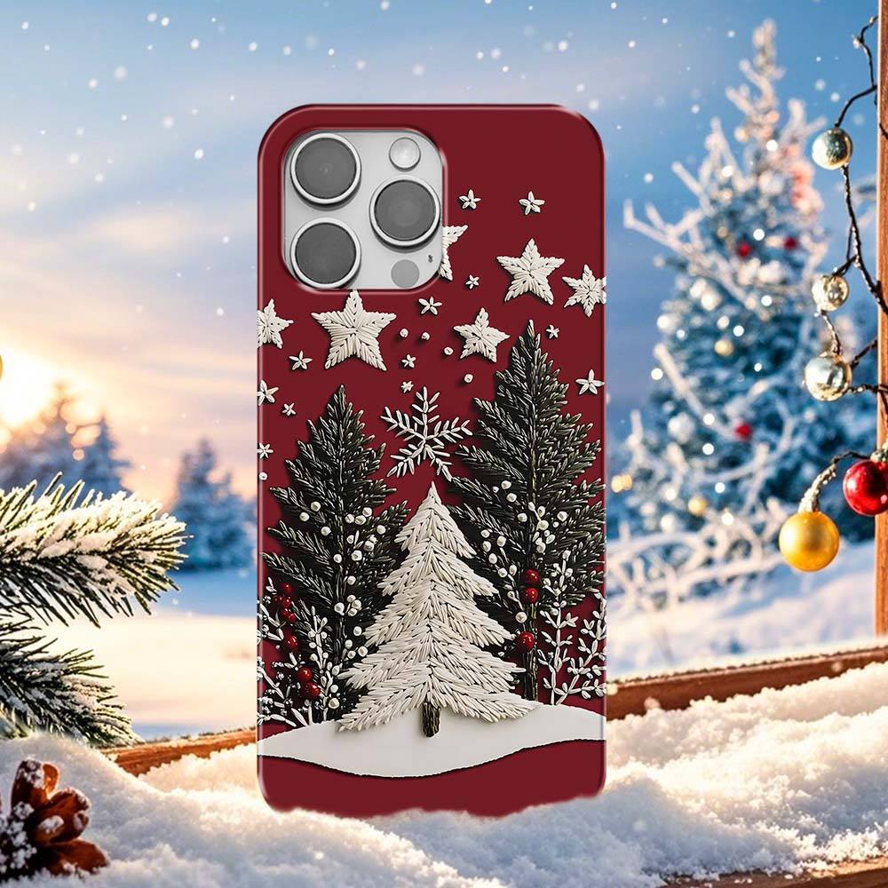 Weihnachtsbaum Und Stern 3d Winter Handyhülle, Festliches Urlaubsdesign, Iphone 16, Pixel 9, Samsung S23 Ultra, Iphone 15 Pro Max, Magsafe Ps111 -