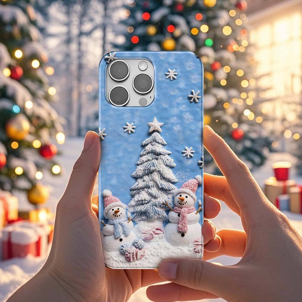 Magsafe Schneemann Winter Iphone Hülle | Handyhülle Mit Weihnachtsbaum-schneeszene Für Iphone 15, 14, 13 Pro Max | Holiday Magsafe Hülle Ps C24 -