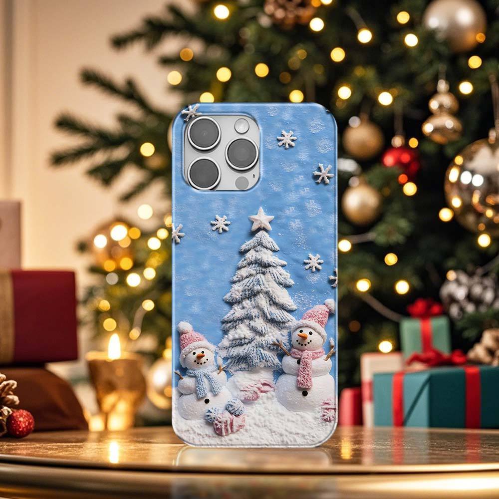 Magsafe Schneemann Winter Iphone Hülle | Handyhülle Mit Weihnachtsbaum-schneeszene Für Iphone 15, 14, 13 Pro Max | Holiday Magsafe Hülle Ps C24 -