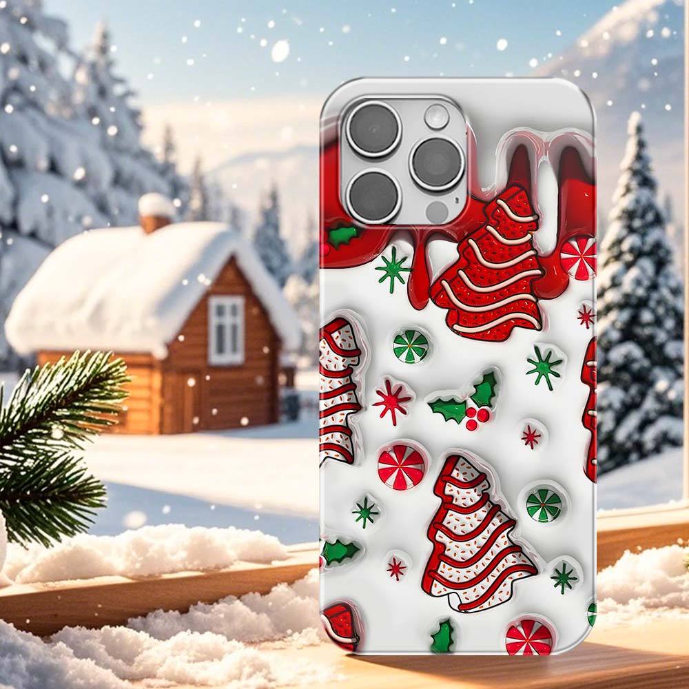Weihnachten 3d Winter Handyhülle Für Iphone 16 15 Pro Max, 14 Plus, 13, 12, 11, Xr, Xs & Samsung S24, S23, S22, A54, A53, Pixel 8, 7