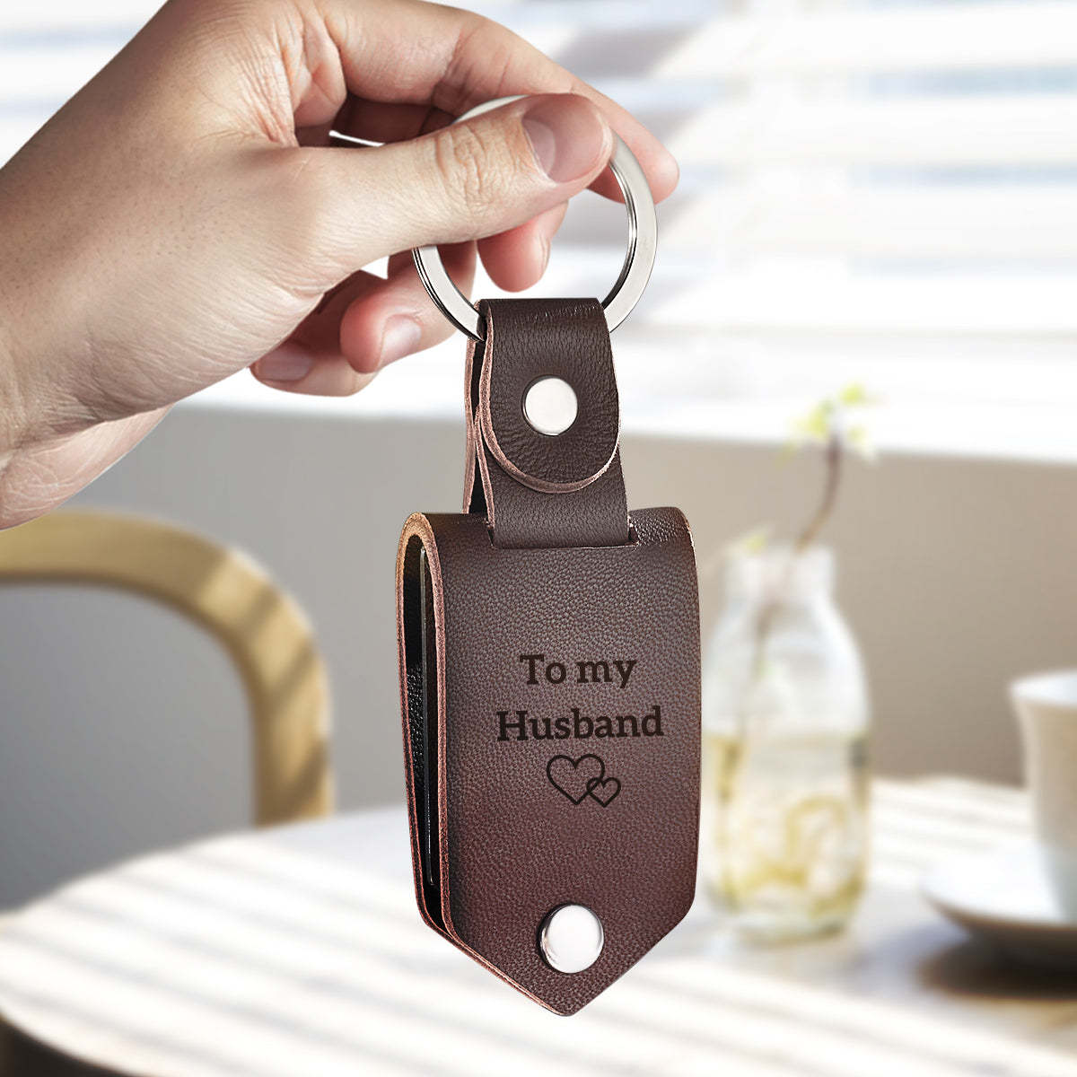 Drive Safe Keychain To My Forever Young Grandpa Personalisierter Foto-text-schlüsselanhänger Aus Leder Mit Eingraviertem Text - FotoPortemonnaie