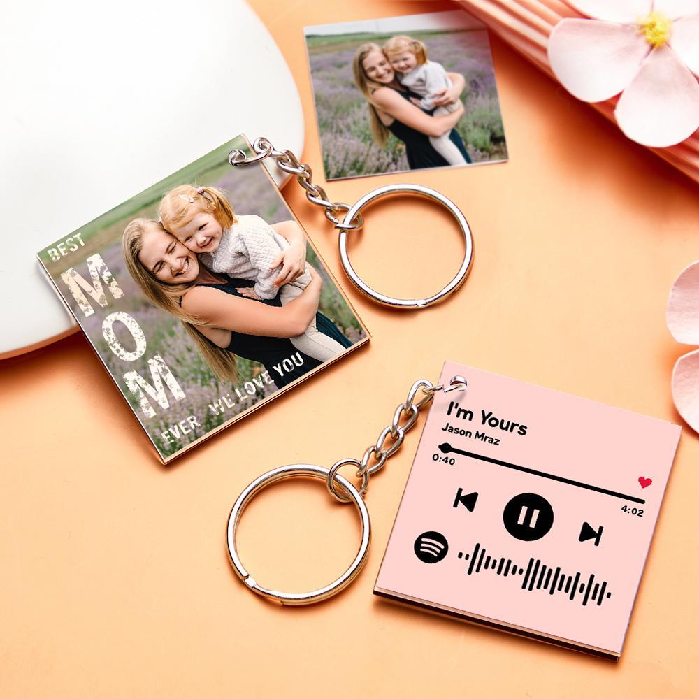 Personalisierter Foto-schlüsselanhänger Spotify-schlüsselanhänger Personalisiertes Geschenk Für Mama Muttertagsgeschenk - 