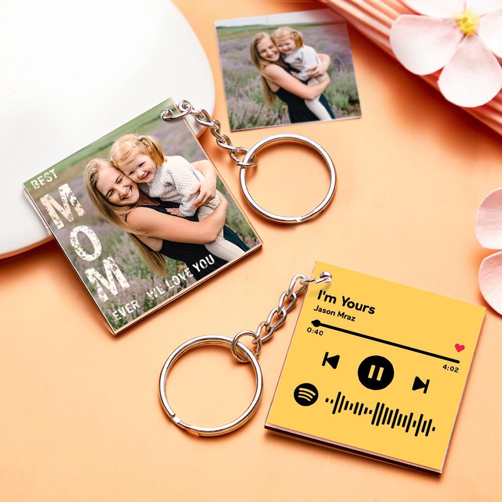 Personalisierter Foto-schlüsselanhänger Spotify-schlüsselanhänger Personalisiertes Geschenk Für Mama Muttertagsgeschenk - 