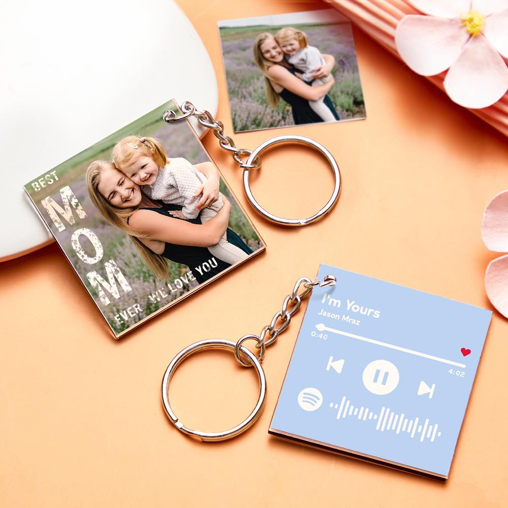 Personalisierter Foto-schlüsselanhänger Spotify-schlüsselanhänger Personalisiertes Geschenk Für Mama Muttertagsgeschenk - 