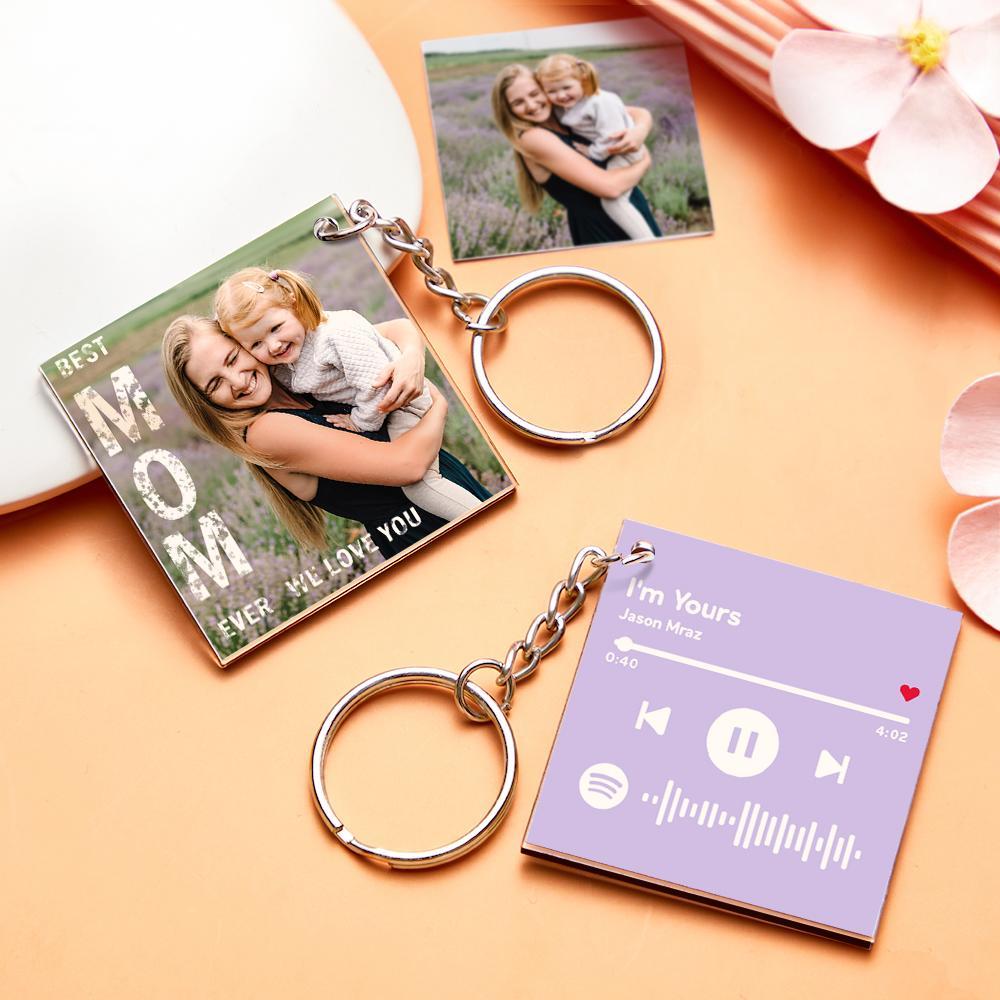 Personalisierter Foto-schlüsselanhänger Spotify-schlüsselanhänger Personalisiertes Geschenk Für Mama Muttertagsgeschenk - 