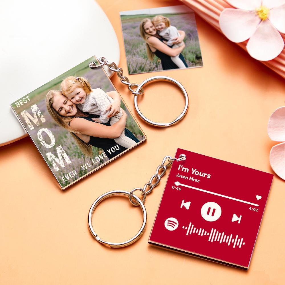Personalisierter Foto-schlüsselanhänger Spotify-schlüsselanhänger Personalisiertes Geschenk Für Mama Muttertagsgeschenk - 