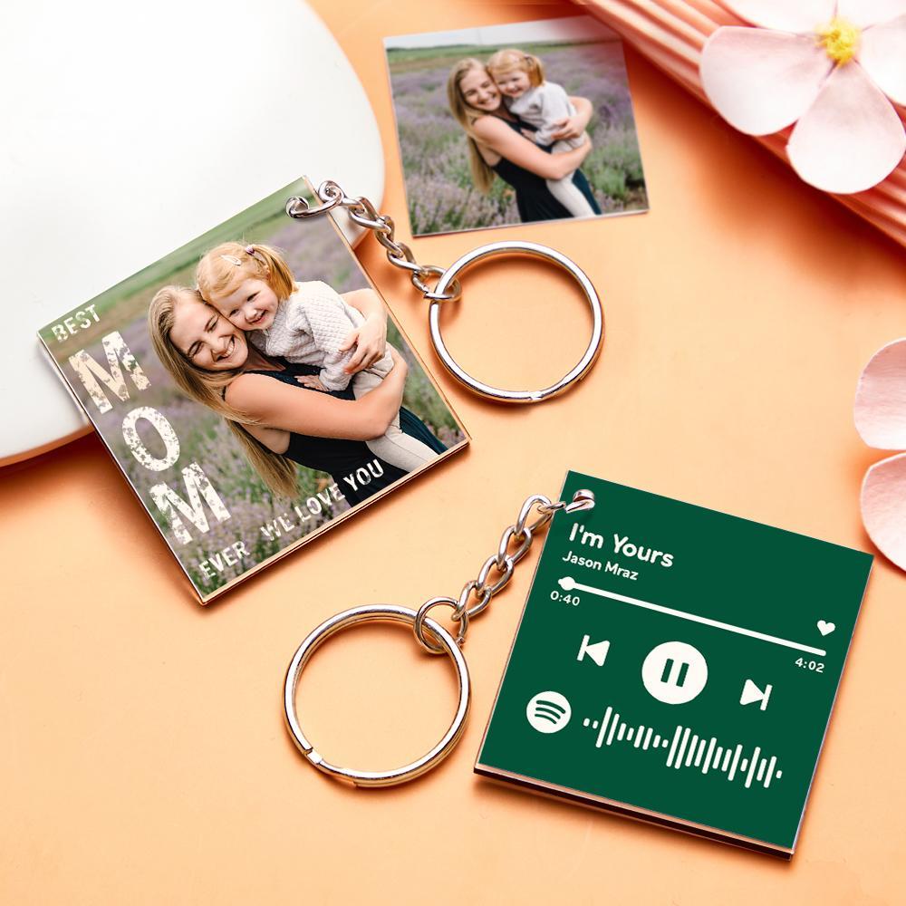 Personalisierter Foto-schlüsselanhänger Spotify-schlüsselanhänger Personalisiertes Geschenk Für Mama Muttertagsgeschenk - 