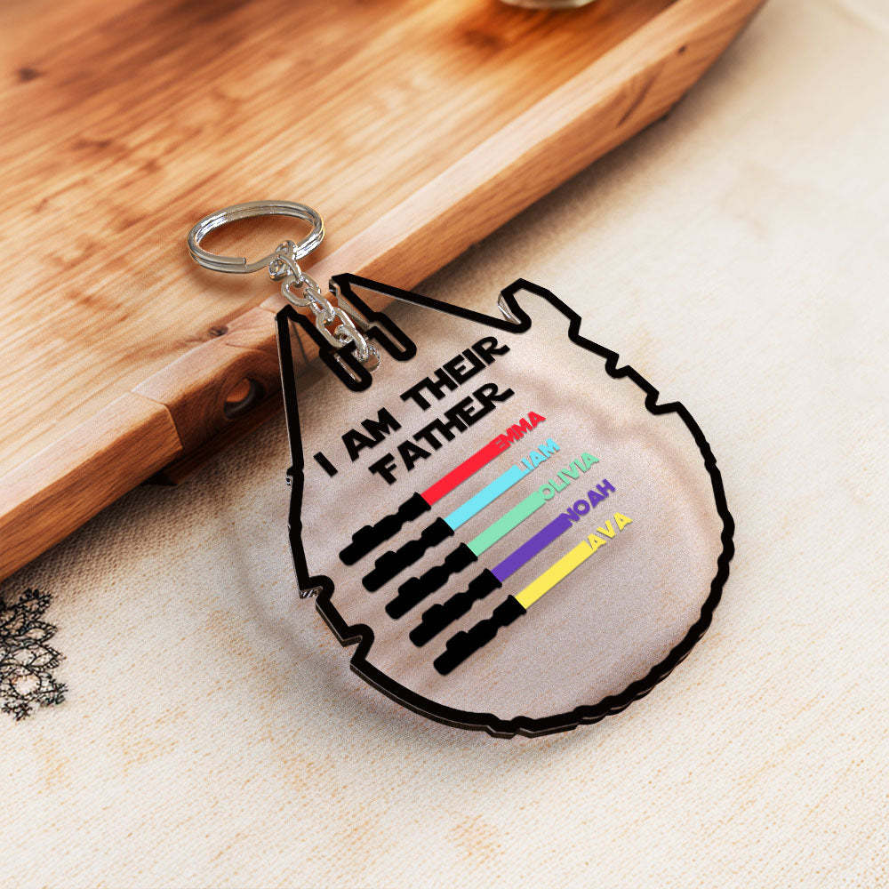 Personalisierter Lichtschwert Schlüsselanhänger Ich Bin Ihr Vater Acrylschild Vatertagsgeschenk -