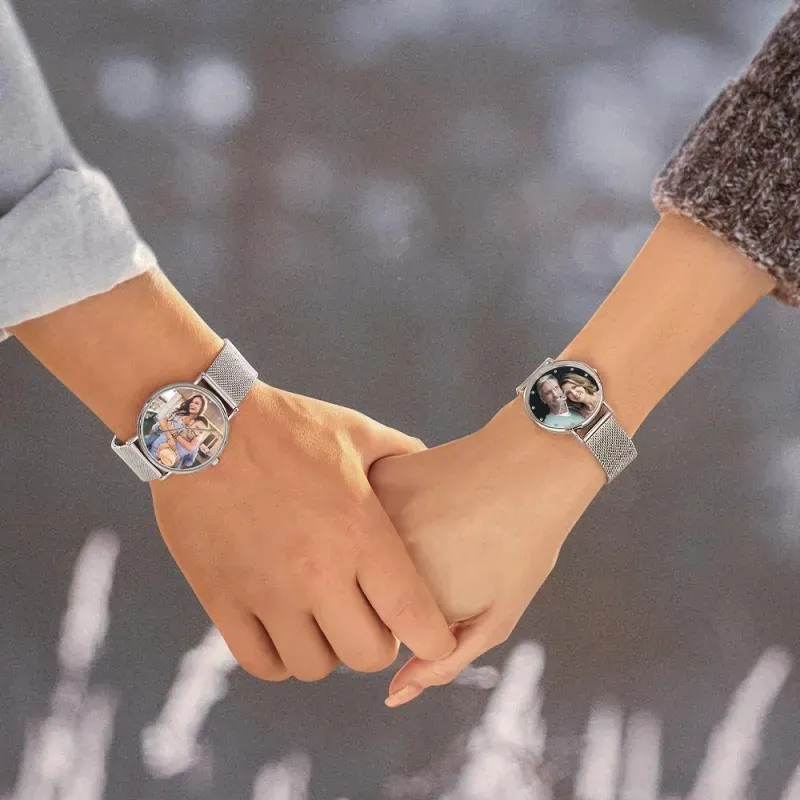 Damenuhr Mit Graviertem Legierungsarmband Und Individuellem Foto, 36 Mm - 