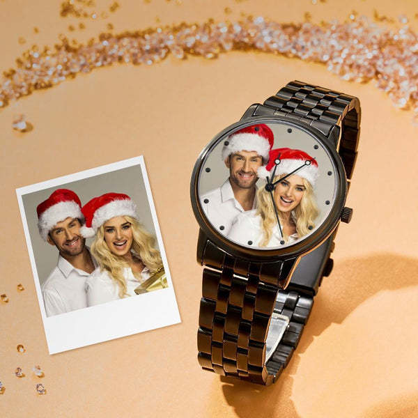 Benutzerdefinierte Fotouhr Mit Gravur, Legierungsarmband – Die Besten Iadies-weihnachtsgeschenke Für Paare -