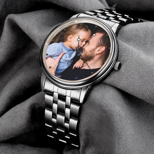 Uhr „to My Dad" Mit Individuellem Foto, Personalisierte Herren-fotouhr, Geschenk Für Papa -