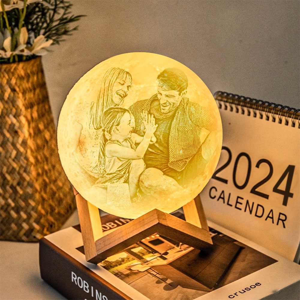 Benutzerdefinierter 3D-Druck Foto Mondlampe doppelseitig Magic Lunar - Geschenk für Tierliebhaber
