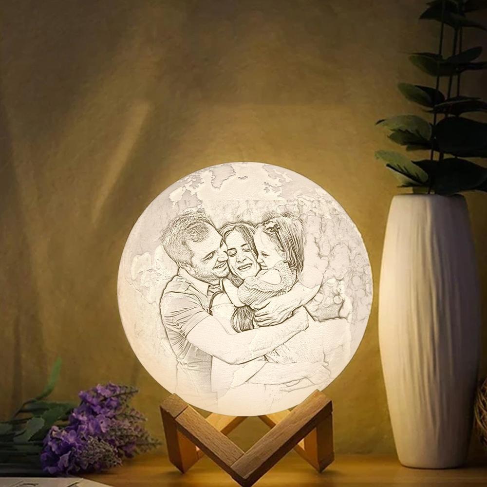 Foto Gravur 3D Druck Erde Lampe | Fernsteuerung 16 Farben