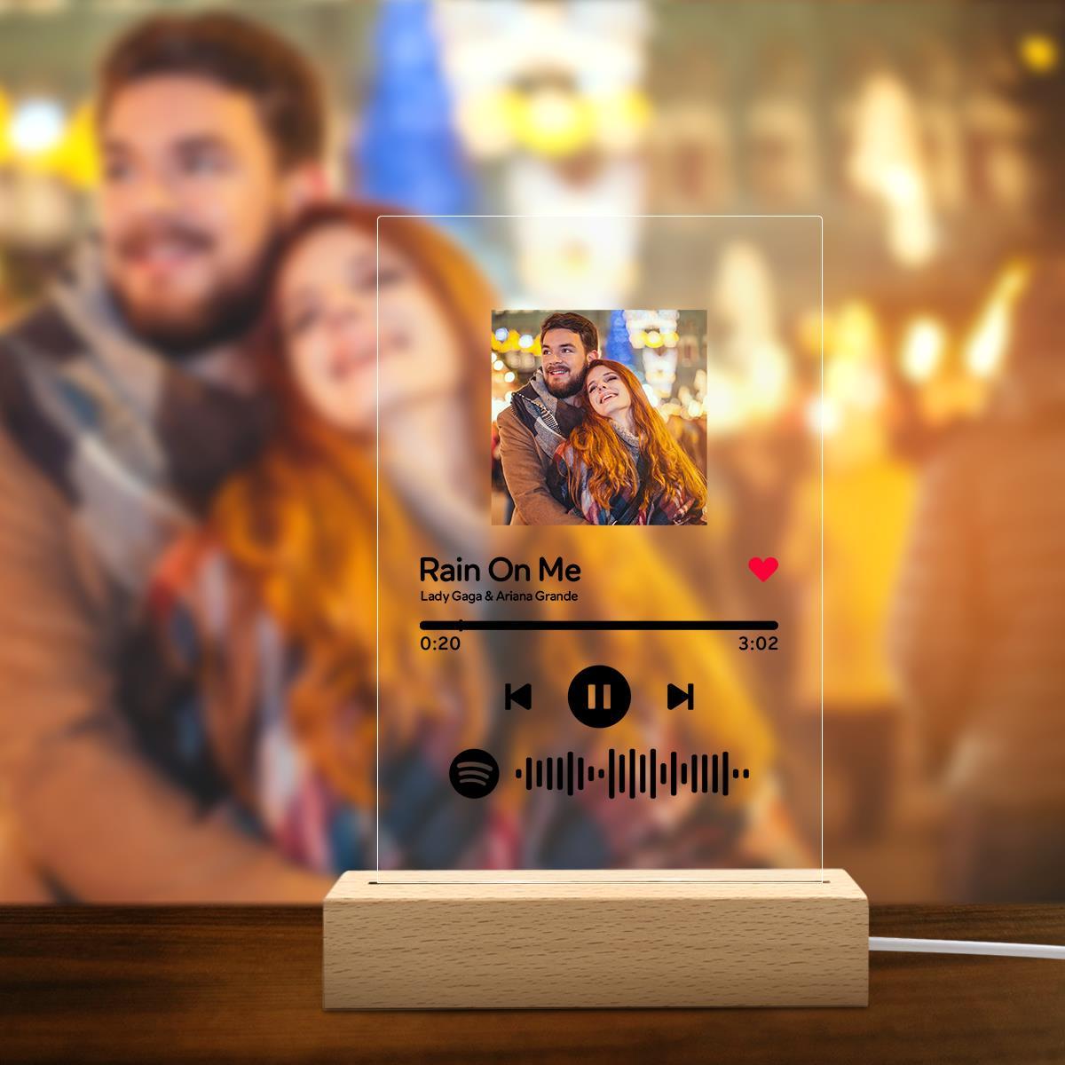 Muttertagsgeschenke Spotify Glas Nachtlicht Song Poster Scannbares Spotify Code Nachtlicht -