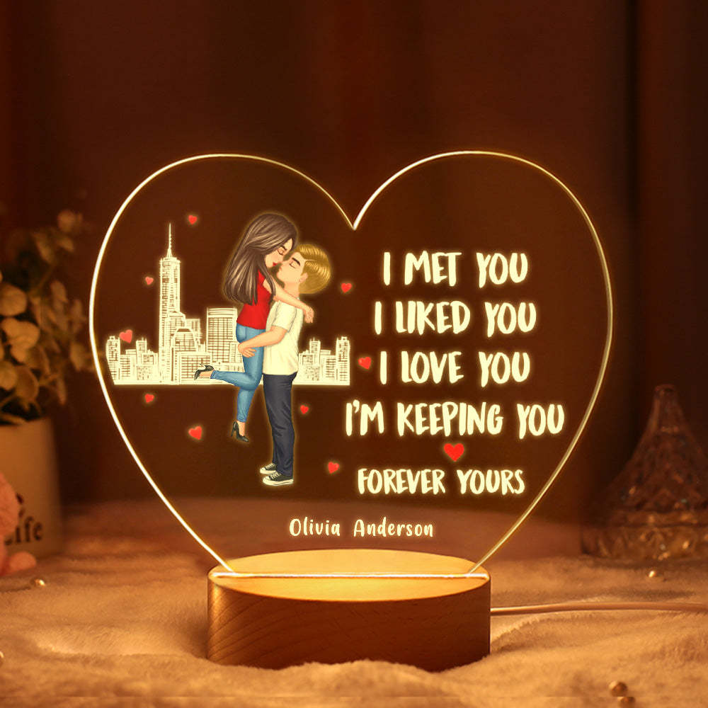 Valentinstag Geschenke Benutzerdefinierte Lampe Personalisierte Frisur Kleidung Und Name Cartoon Herz Form Licht -
