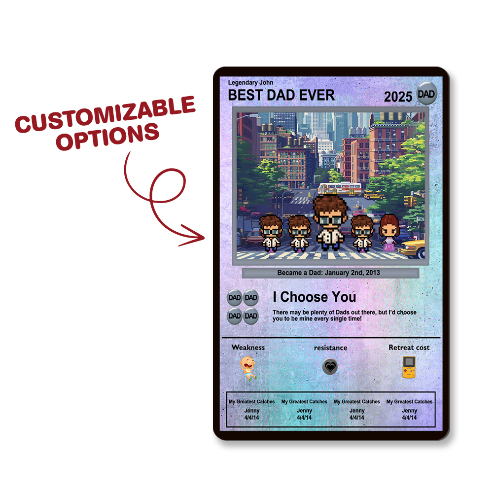 Personalisierte Anime Monster Vatertagskarte - Personalisiertes Geschenk Für Papa - Personalisierte Vatertagsgeschenke - Vatertagsgeschenk - Papageschenke -