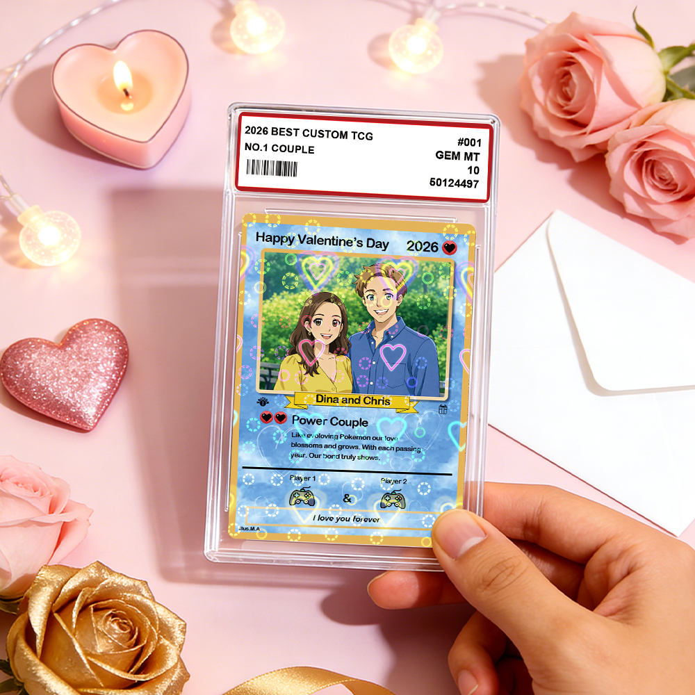 Personalisierte Karte Für Paare, Individuelle Jahrestagskarte Mit Paarfoto Im Anime-Stil, Perfektes Geschenk Für Verliebte - 