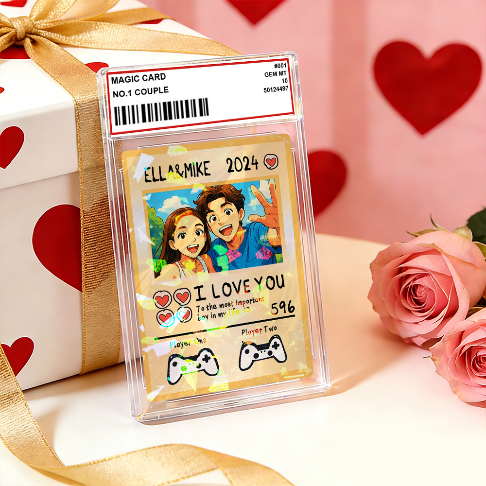 Personalisierte Karte Für Paare, Individuelle Jahrestagskarte Mit Paarfoto Im Anime-Stil, Perfektes Geschenk Für Verliebte - 