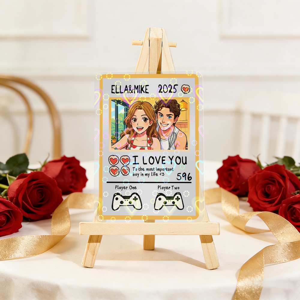 Personalisierte Karte Für Paare, Individuelle Jahrestagskarte Mit Paarfoto Im Anime-Stil, Perfektes Geschenk Für Verliebte - 