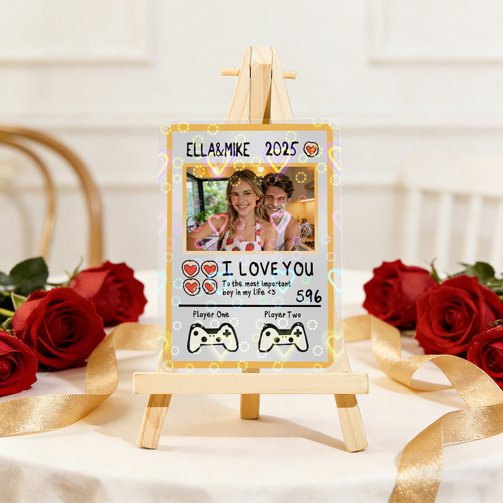 Personalisierte Karte Für Paare, Individuelle Jahrestagskarte Mit Paarfoto Im Anime-Stil, Perfektes Geschenk Für Verliebte - 
