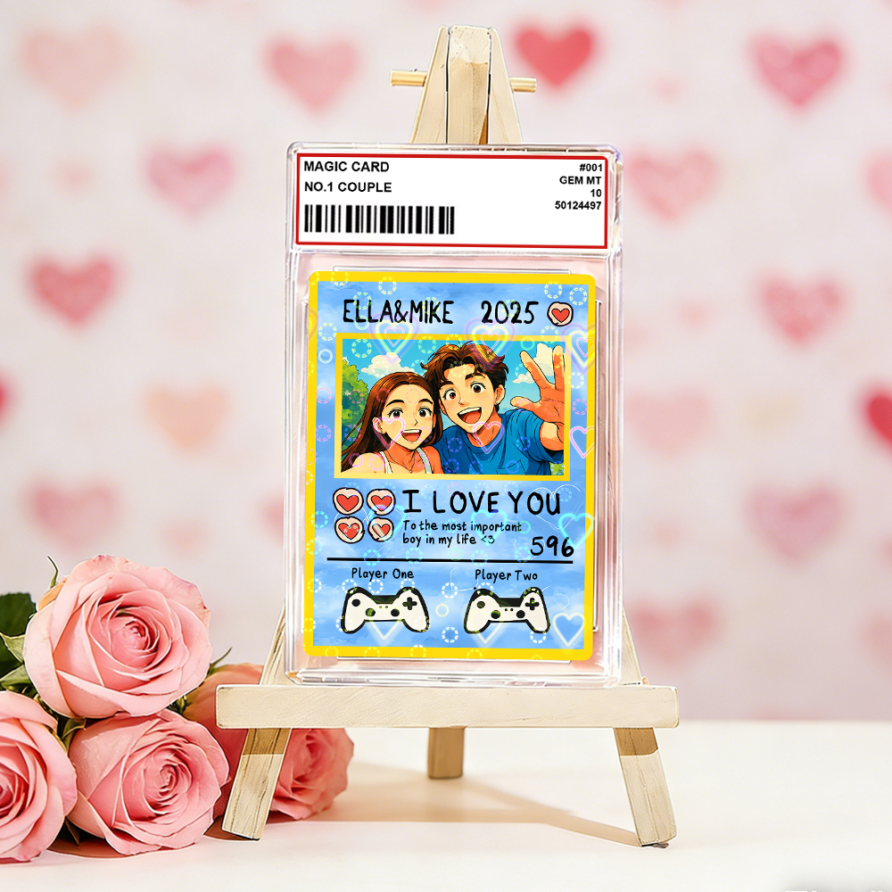 Personalisierte Karte Für Paare, Individuelle Jahrestagskarte Mit Paarfoto Im Anime-Stil, Perfektes Geschenk Für Verliebte - 