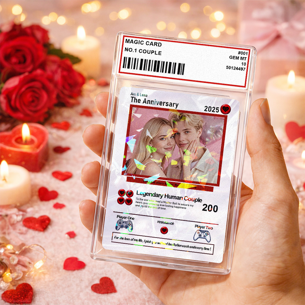 Personalisierte Karte Für Paare, Individuelle Jahrestagskarte Mit Paarfoto Im Anime-Stil, Perfektes Geschenk Für Verliebte - 