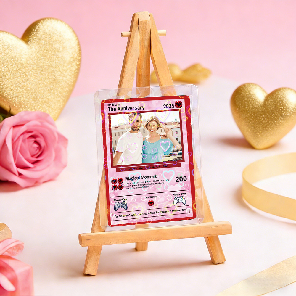 Personalisierte Karte Für Paare, Individuelle Jahrestagskarte Mit Paarfoto Im Anime-Stil, Perfektes Geschenk Für Verliebte - 