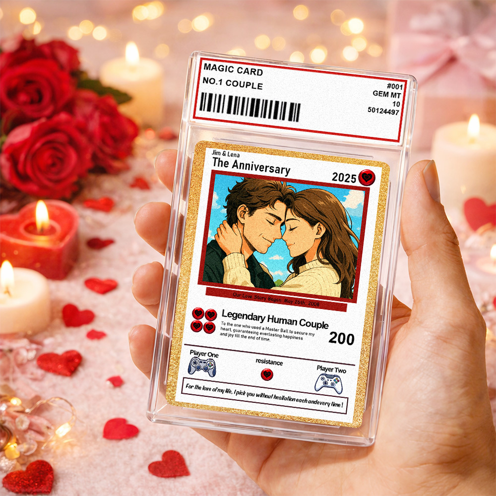 Personalisierte Karte Für Paare, Individuelle Jahrestagskarte Mit Paarfoto Im Anime-Stil, Perfektes Geschenk Für Verliebte - 