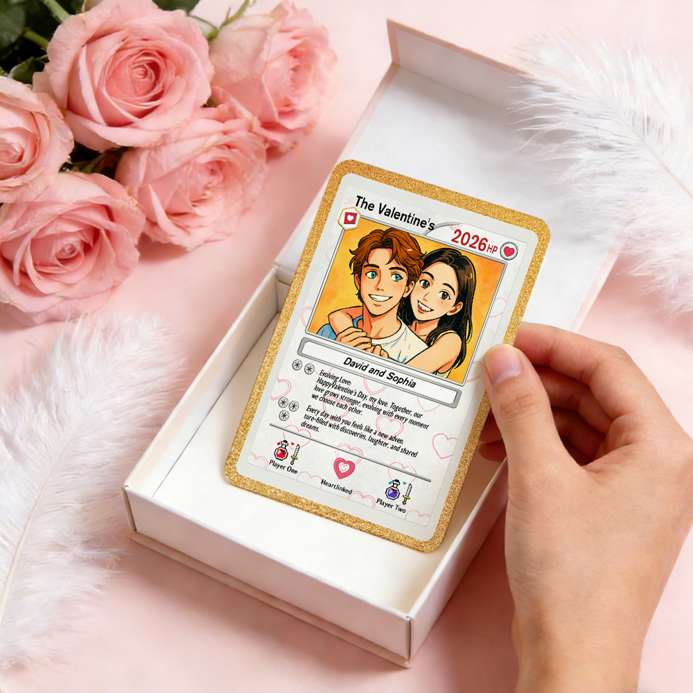 Personalisierte Karte Für Paare, Individuelle Jahrestagskarte Mit Paarfoto Im Anime-Stil, Perfektes Geschenk Für Verliebte - 