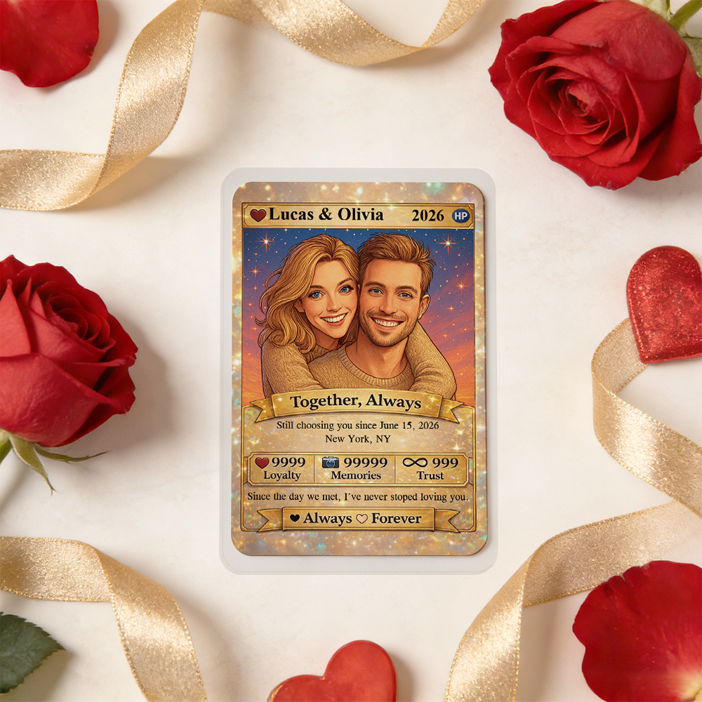 Personalisierte Karte Für Paare, Individuelle Jahrestagskarte Mit Paarfoto Im Anime-Stil, Perfektes Geschenk Für Verliebte - 
