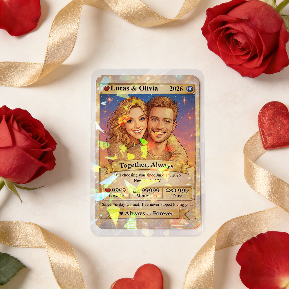 Personalisierte Karte Für Paare, Individuelle Jahrestagskarte Mit Paarfoto Im Anime-Stil, Perfektes Geschenk Für Verliebte - 