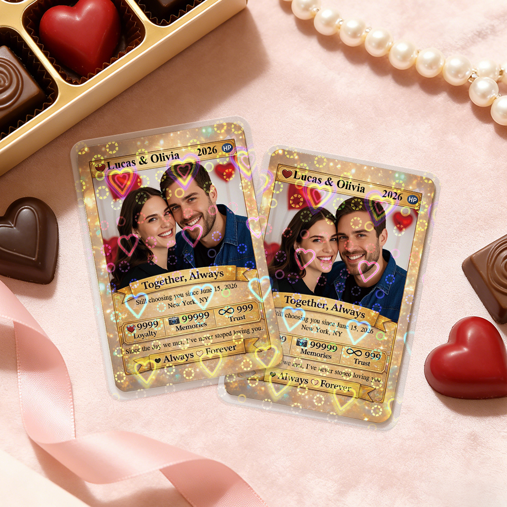 Personalisierte Karte Für Paare, Individuelle Jahrestagskarte Mit Paarfoto Im Anime-Stil, Perfektes Geschenk Für Verliebte - 