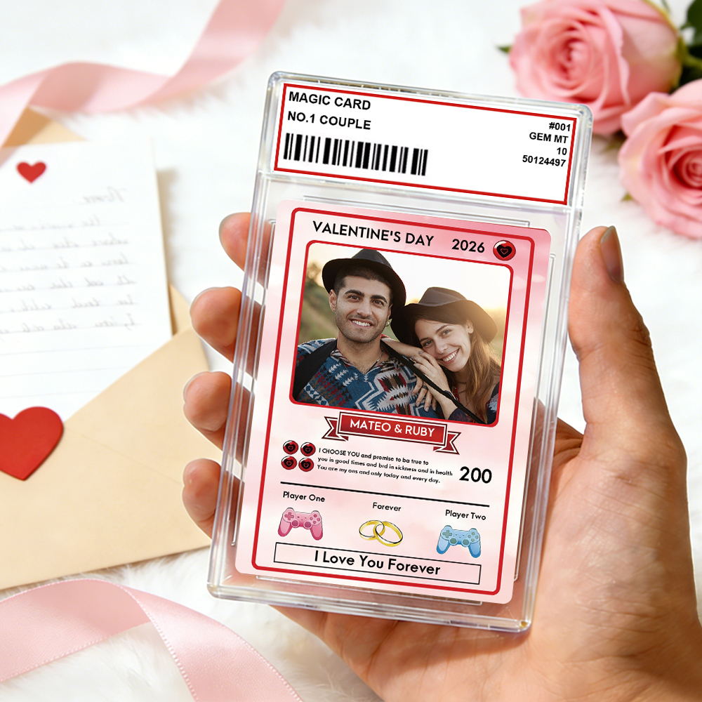 Personalisierte Karte Für Paare, Individuelle Jahrestagskarte Mit Paarfoto Im Anime-Stil, Perfektes Geschenk Für Verliebte - 