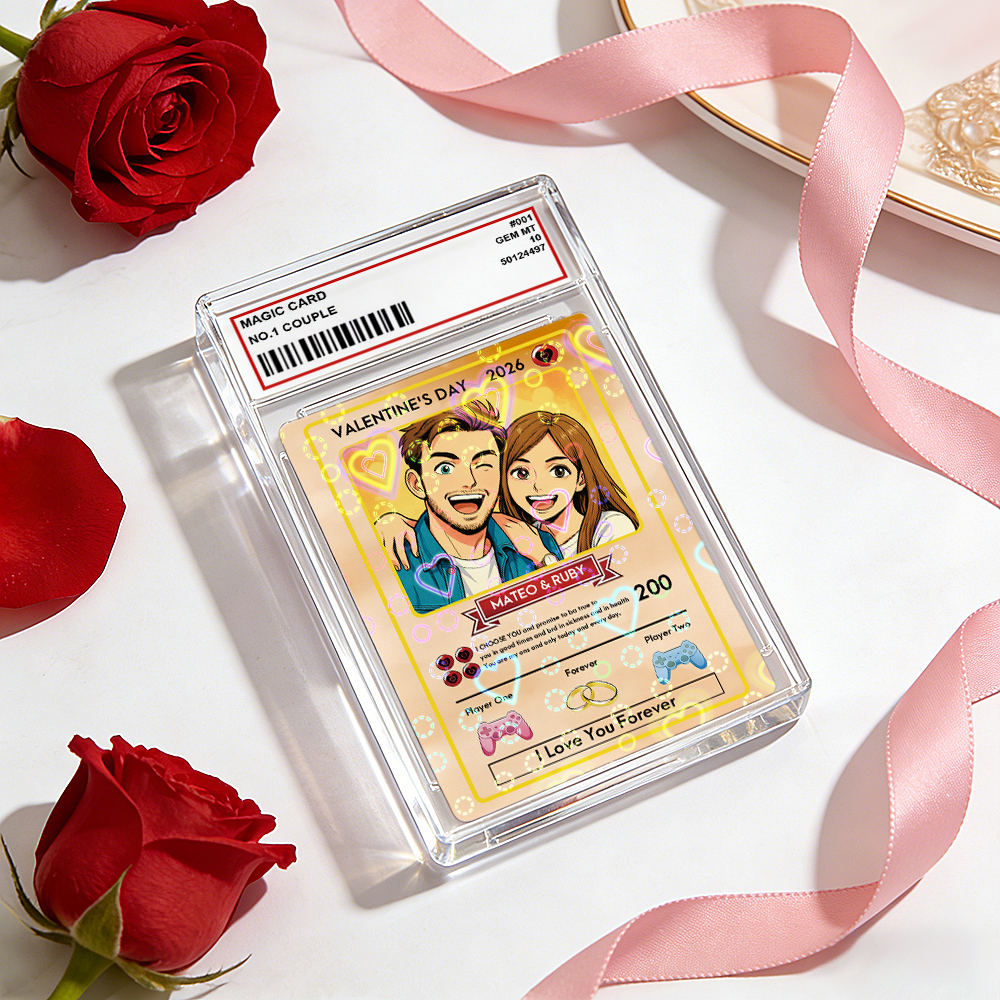Personalisierte Karte Für Paare, Individuelle Jahrestagskarte Mit Paarfoto Im Anime-Stil, Perfektes Geschenk Für Verliebte - 