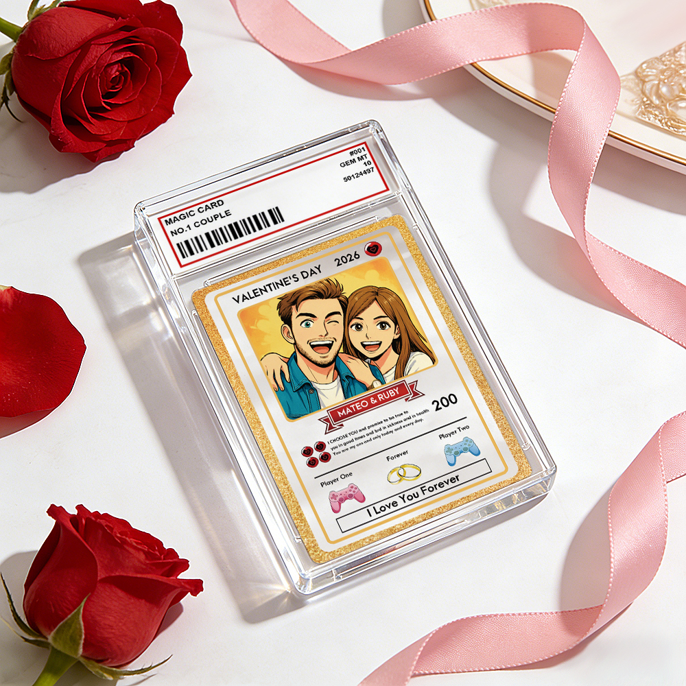 Personalisierte Karte Für Paare, Individuelle Jahrestagskarte Mit Paarfoto Im Anime-Stil, Perfektes Geschenk Für Verliebte - 