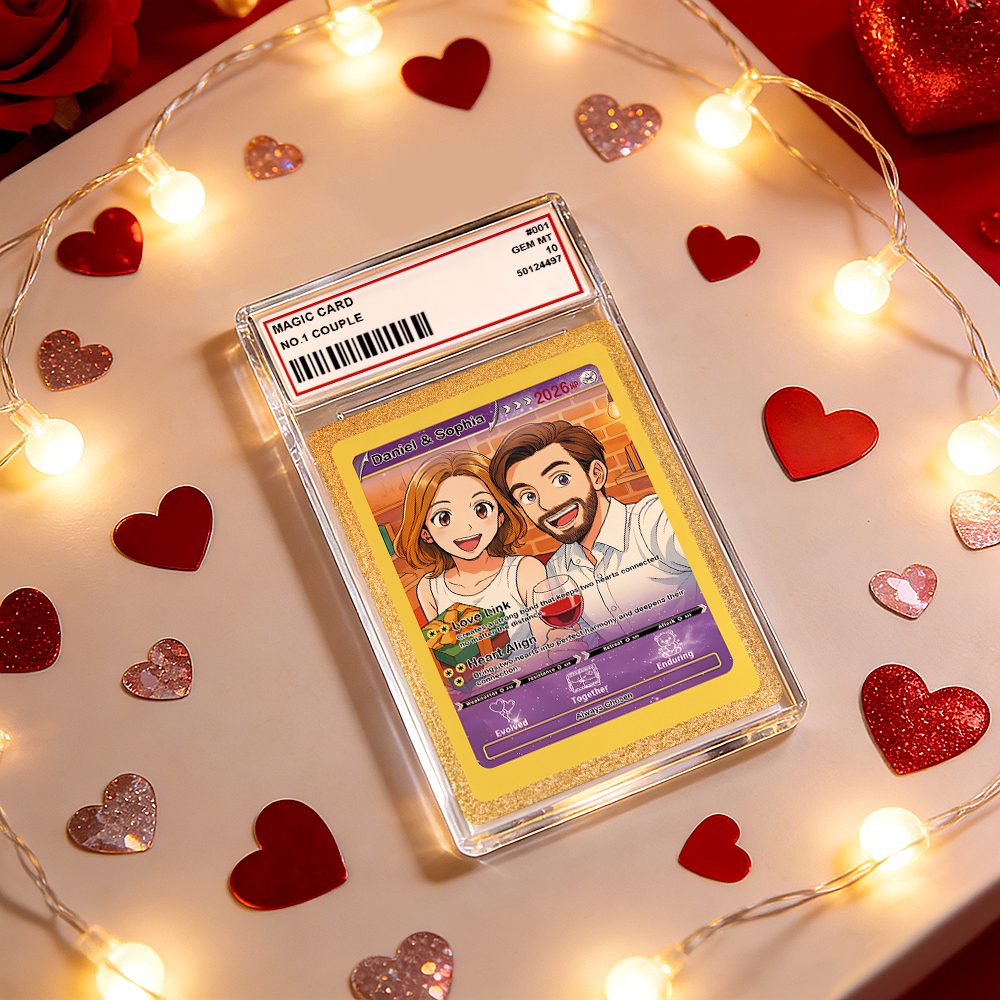 Personalisierte Karte Für Paare, Individuelle Jahrestagskarte Mit Paarfoto Im Anime-Stil, Perfektes Geschenk Für Verliebte - 