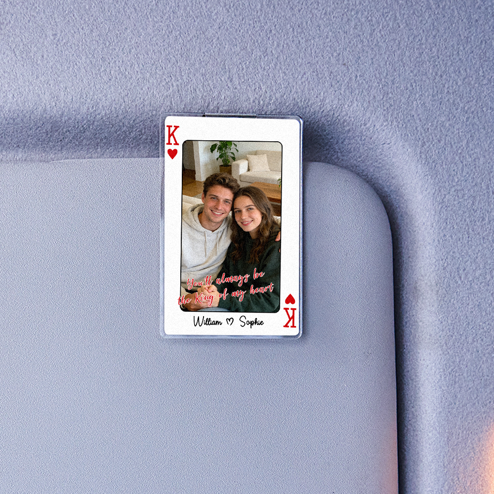 Personalisierte Auto-sonnenblende Mit Foto „könig/königin Meines Herzens“ Aus Acryl – Geschenk Zum Valentinstag Oder Jahrestag Für Ihn Oder Sie - 
