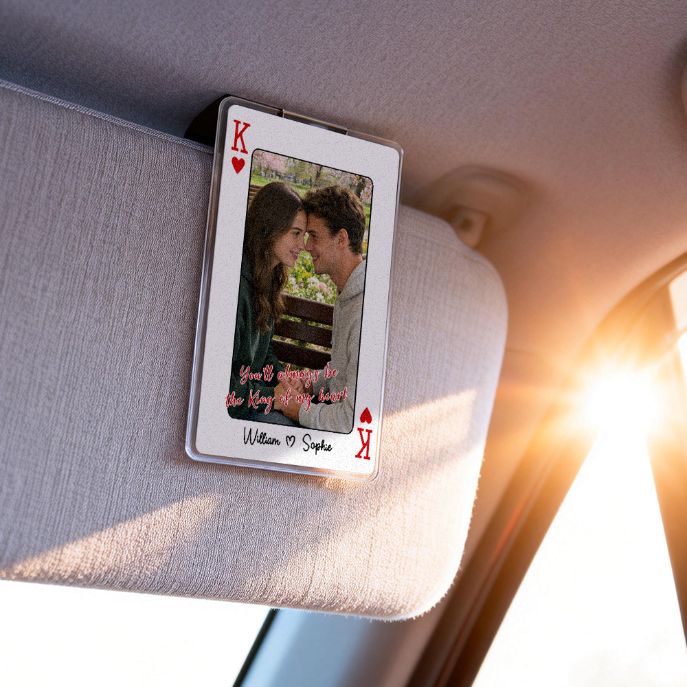 Personalisierte Auto-sonnenblende Mit Foto „könig/königin Meines Herzens“ Aus Acryl – Geschenk Zum Valentinstag Oder Jahrestag Für Ihn Oder Sie - 