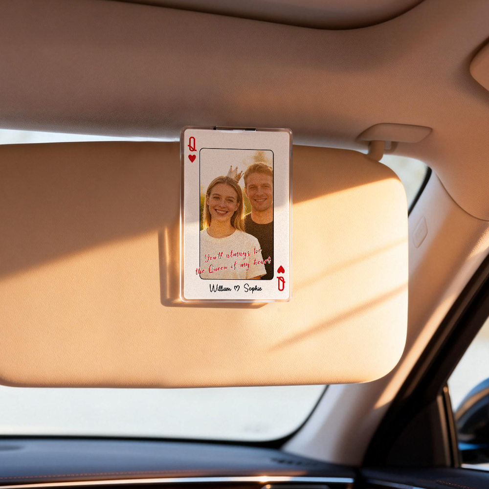 Personalisierte Auto-sonnenblende Mit Foto „könig/königin Meines Herzens“ Aus Acryl – Geschenk Zum Valentinstag Oder Jahrestag Für Ihn Oder Sie - 